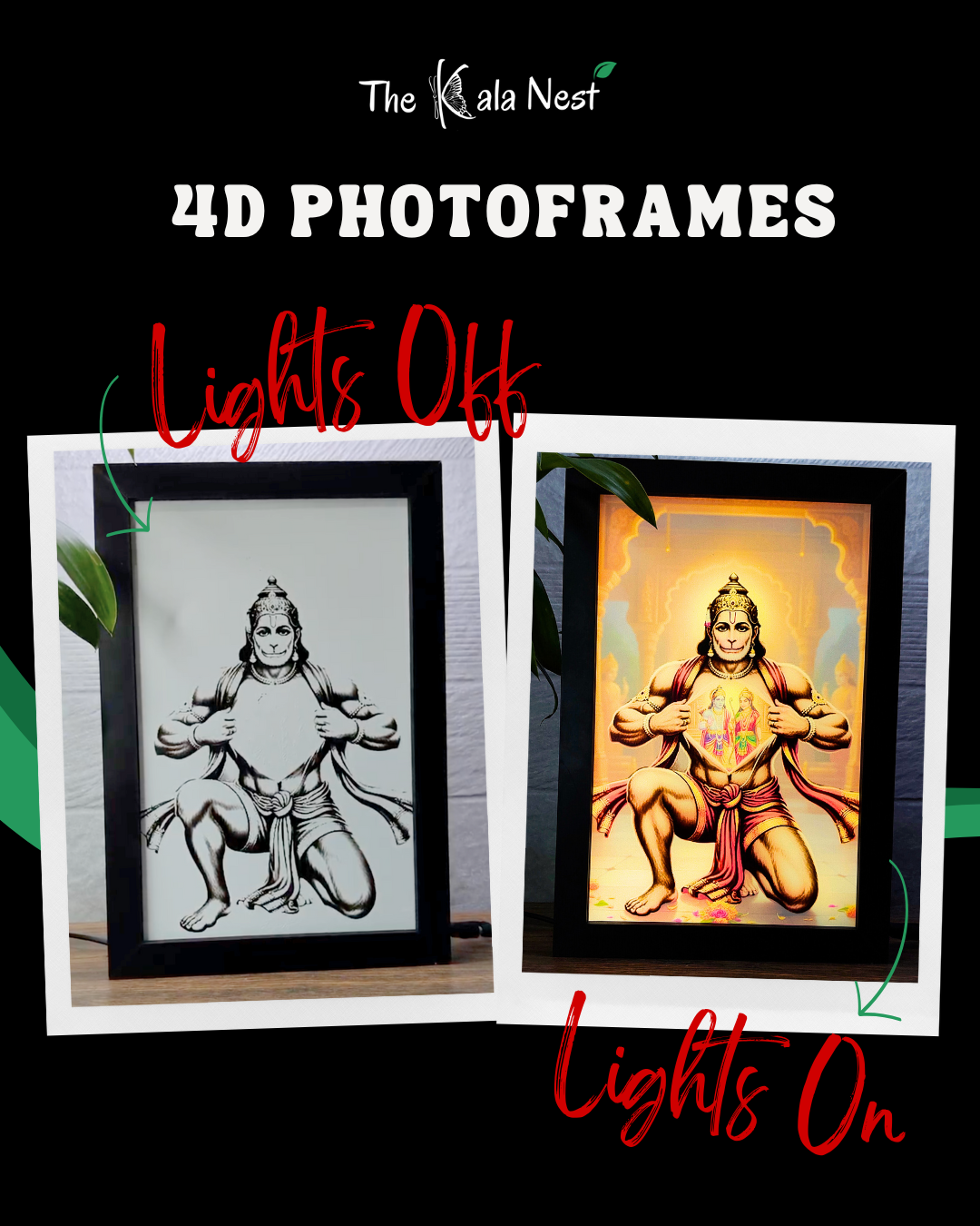 Hanumanji's Heart 4D Light Frame