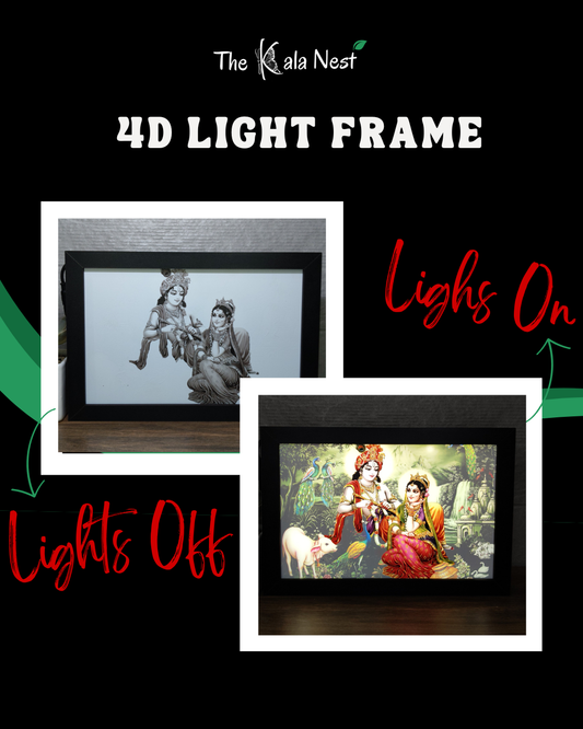 Radha Krishna Divine 4D Frame