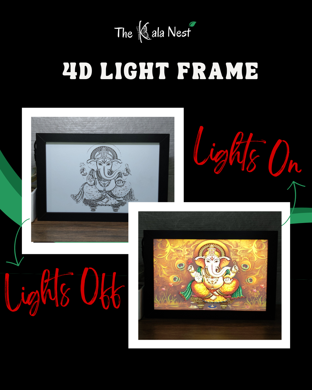4D Ganesh Ji Photo Frame