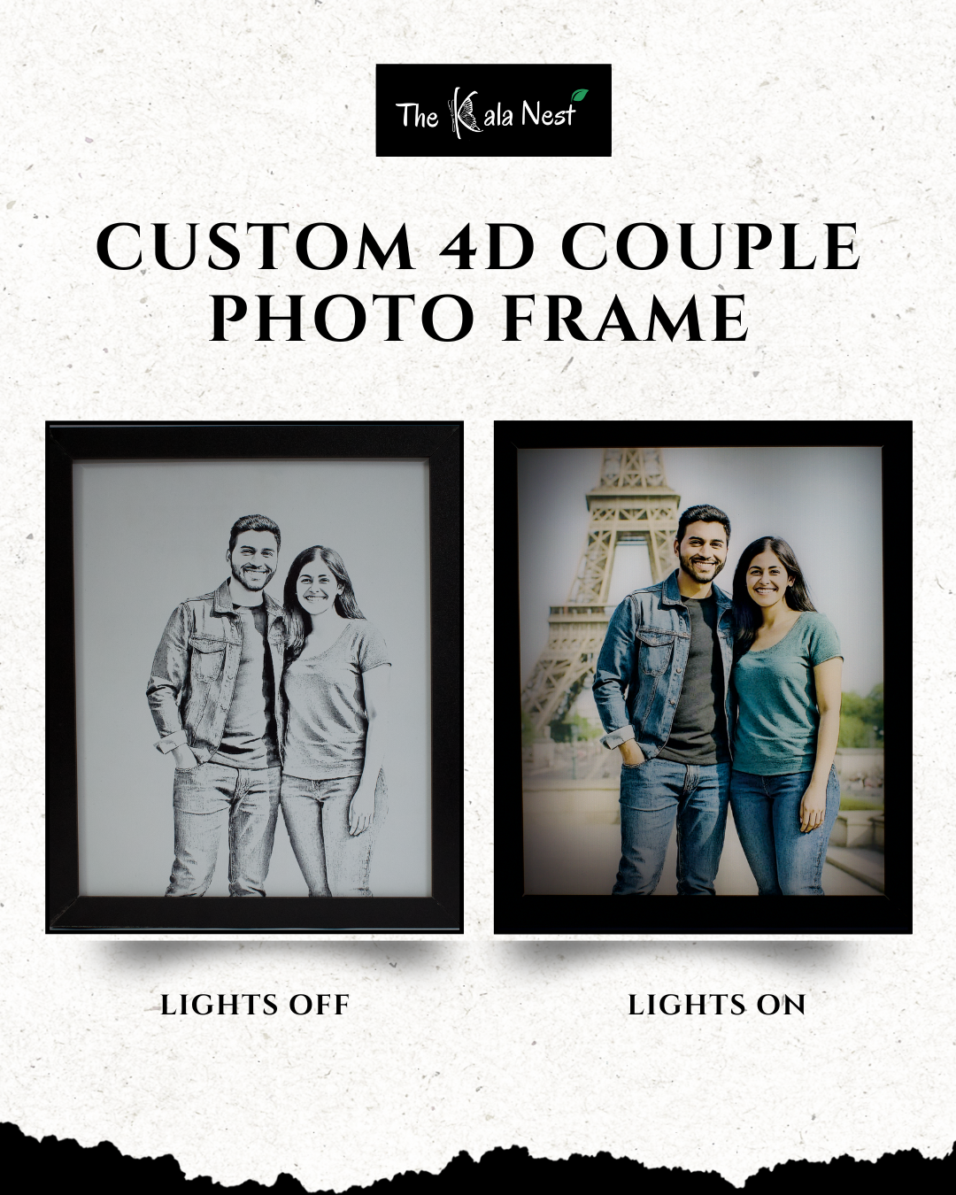 Custom 4D Couple Photo Frame