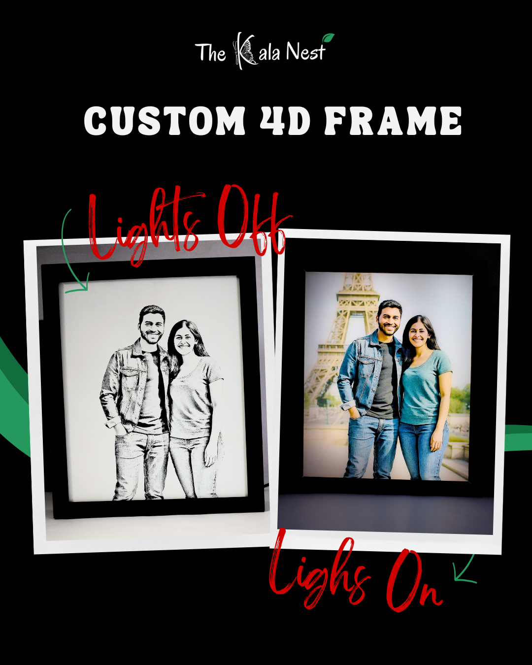 Custom 4D Couple Photo Frame