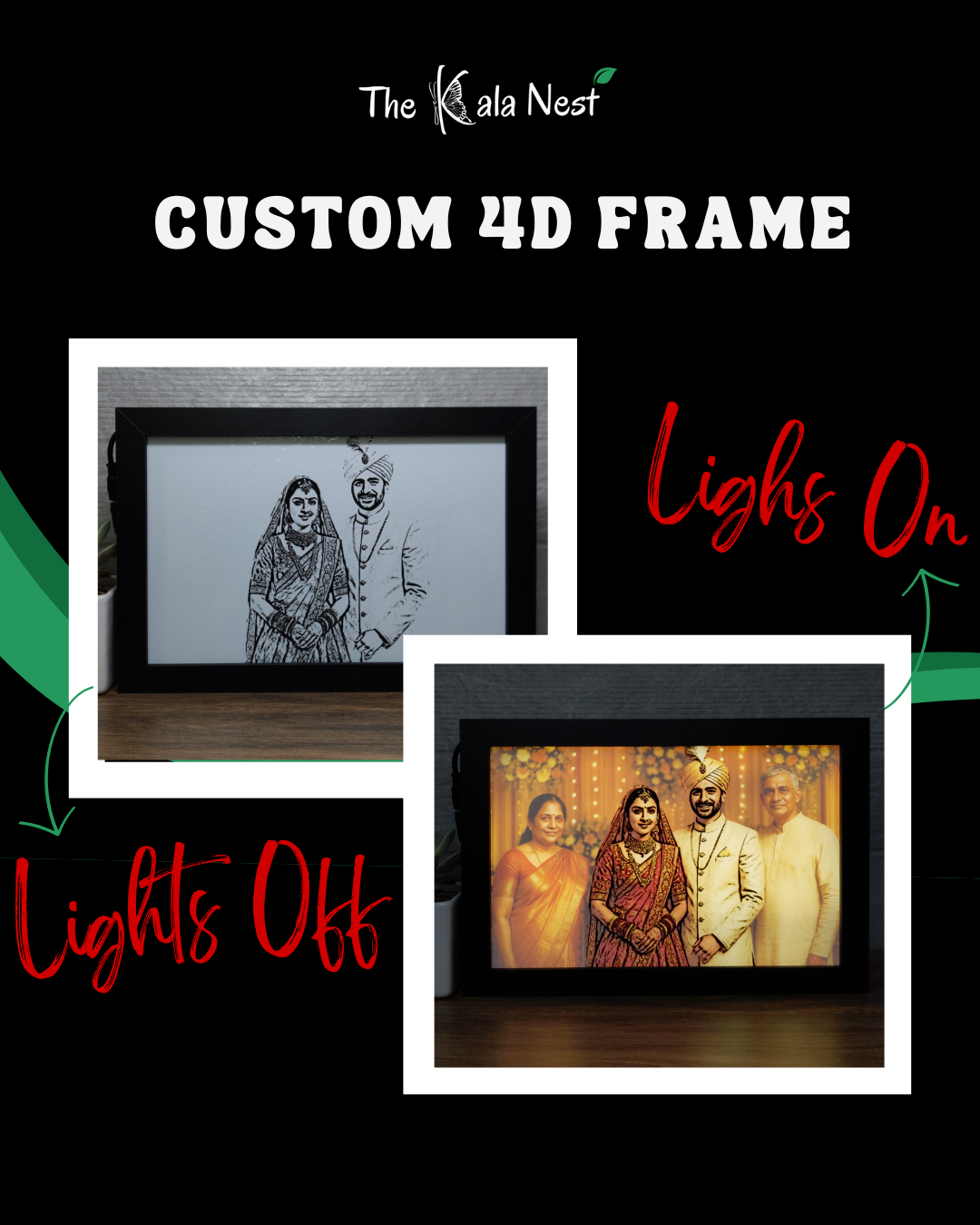 Custom Wedding 4D Photo Frame